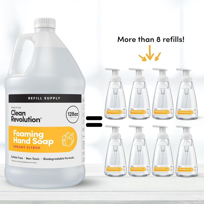 Clean Revolution Foaming Hand Soap Refill Supply Container, Ready to Use Formula, Dreamy Citrus Fragrance, Gluten Free, 128 Fl. Oz - Image 3